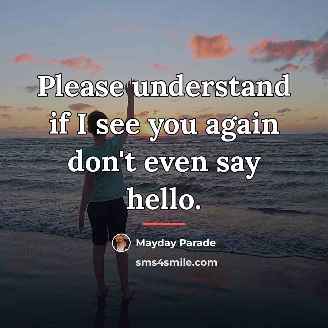 “Please understand if I see you again don't even say…” quote by Mayday Parade