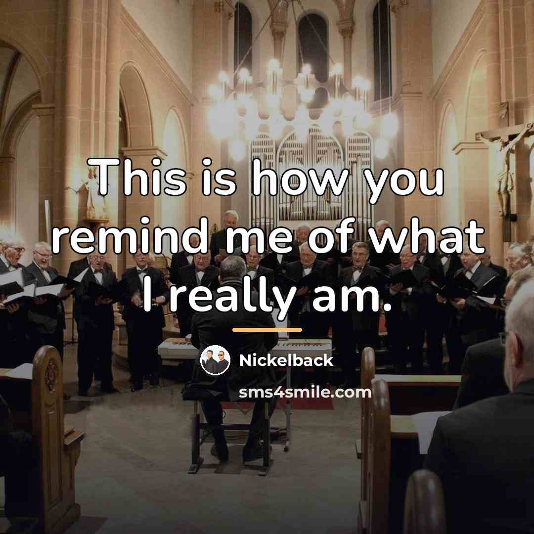 “This is how you remind me of what I really…” quote by Nickelback