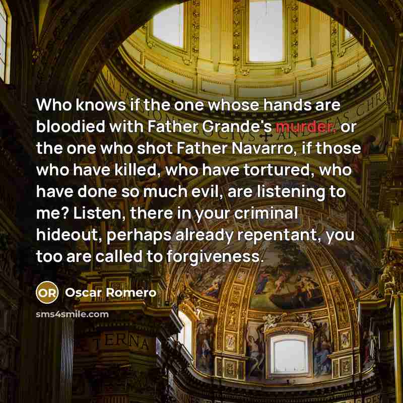 “Who knows if the one whose hands are bloodied with…” quote by Oscar Romero