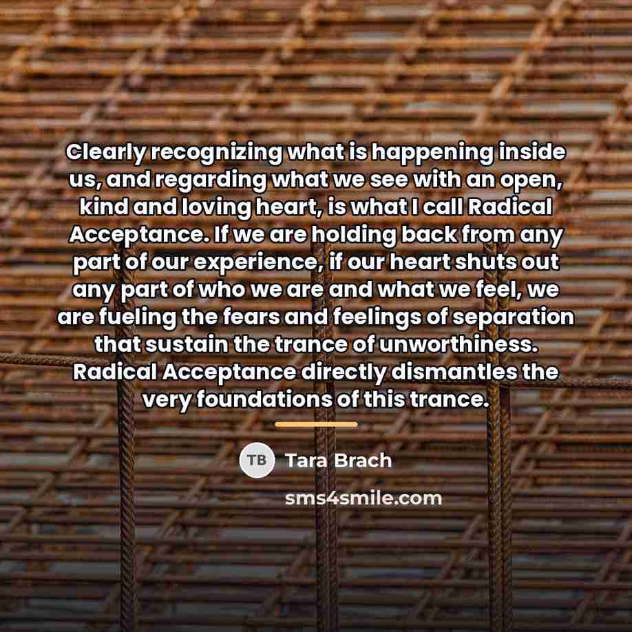 “Clearly recognizing what is happening inside us, and regarding what…” quote by Tara Brach
