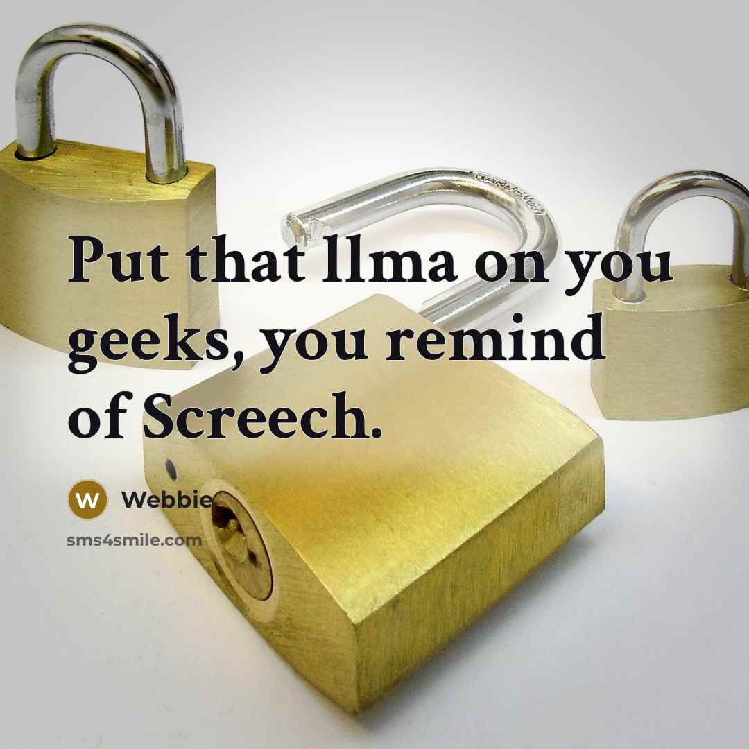 “Put that llma on you geeks, you remind of Screech.” quote by Webbie