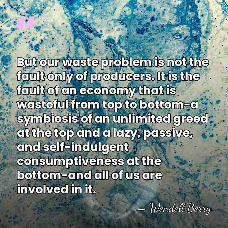 But our waste problem is not the fault only of producers. It&hellip; - Wendell Berry