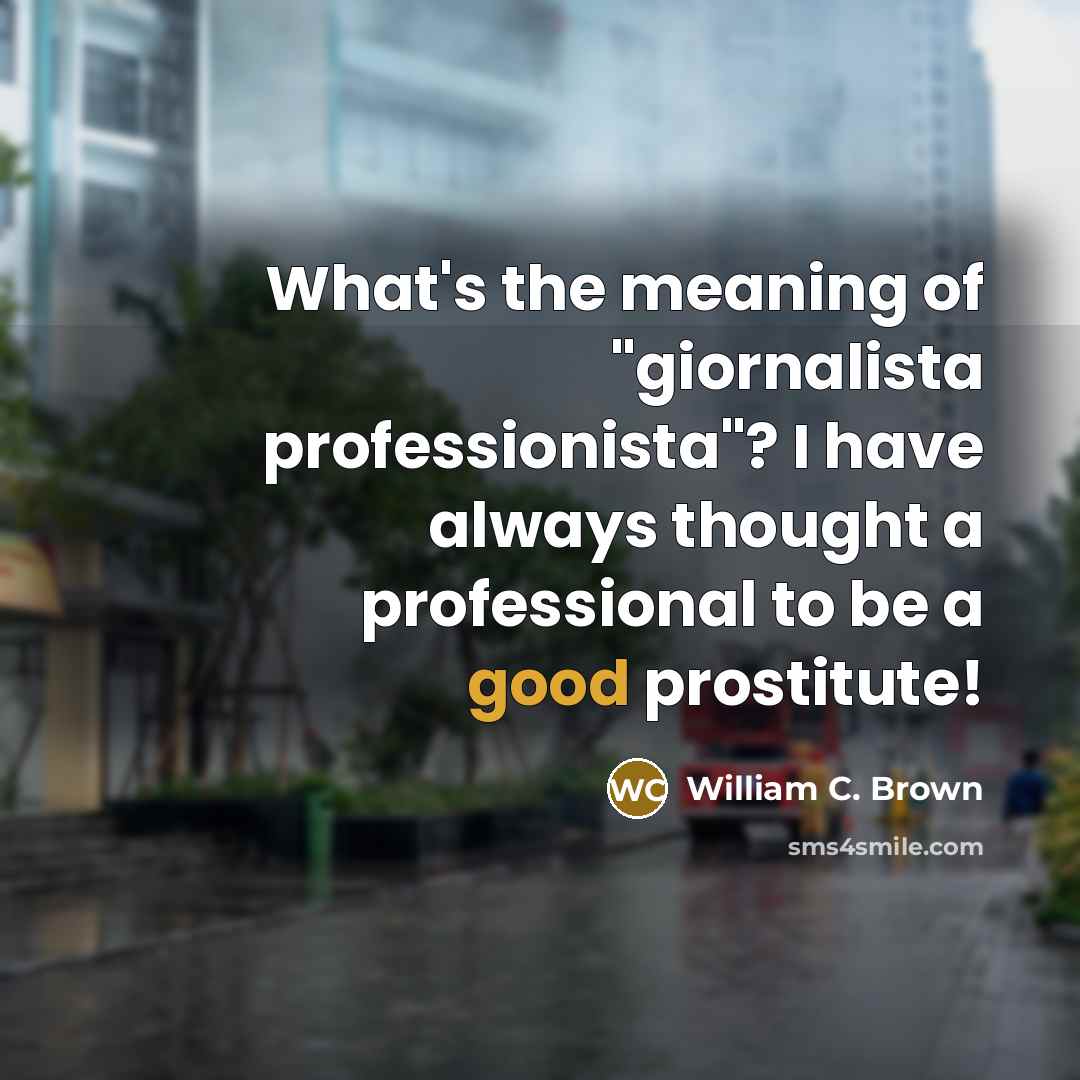 “What's the meaning of "giornalista professionista"? I have always thought…” quote by William C. Brown