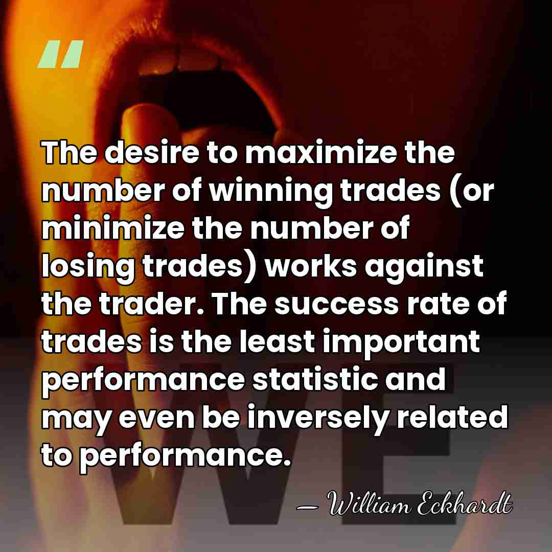 The desire to maximize the number of winning trades (or minimize the&hellip; - William Eckhardt
