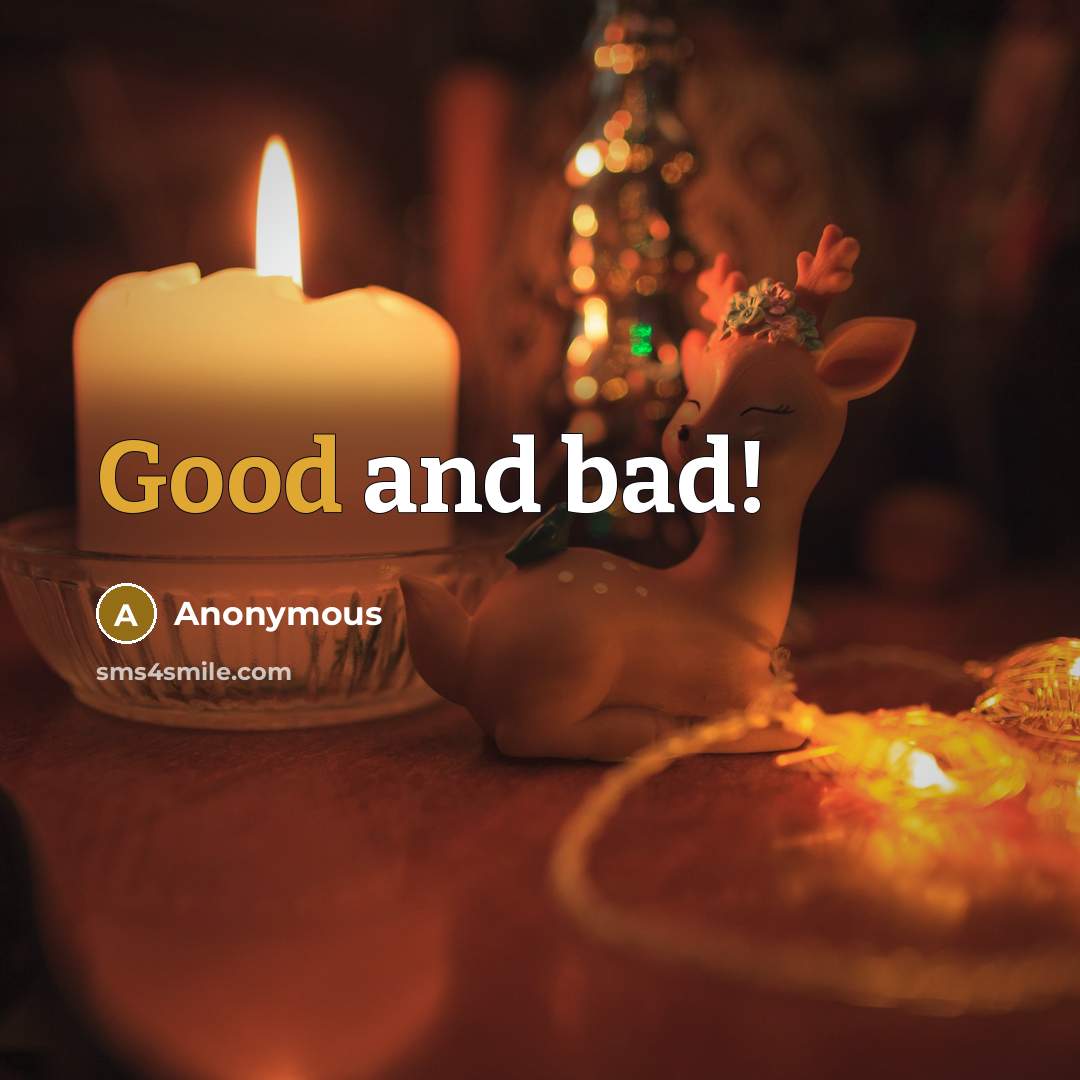 “Good and bad!” quote by Anonymous
