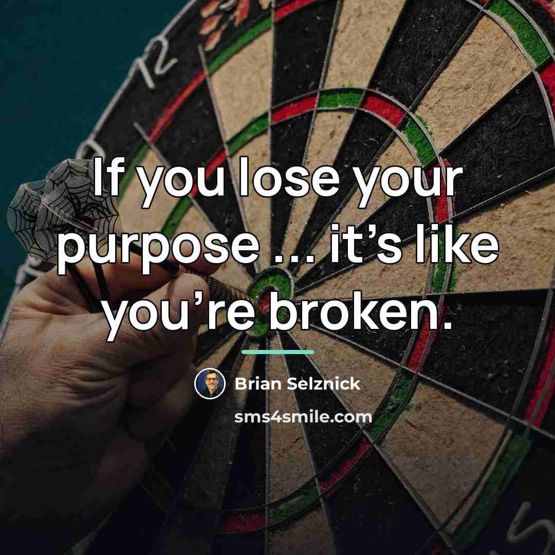 “If you lose your purpose ... it's like you're broken.…” quote by Brian Selznick
