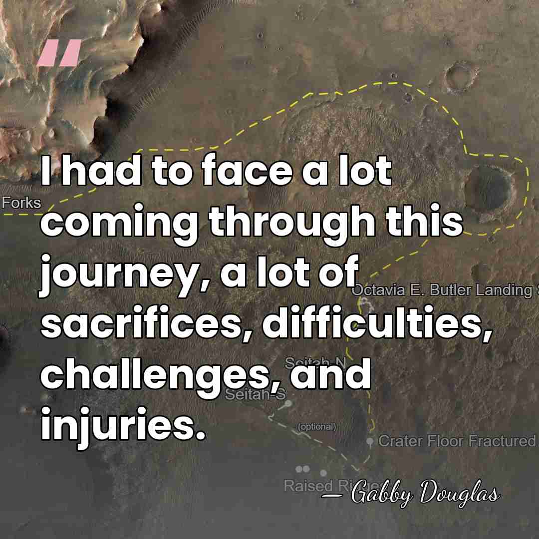 I had to face a lot coming through this journey, a lot&hellip; - Gabby Douglas