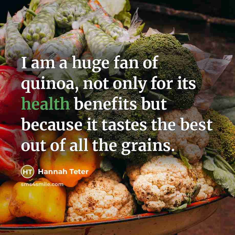 “I am a huge fan of quinoa, not only for…” quote by Hannah Teter