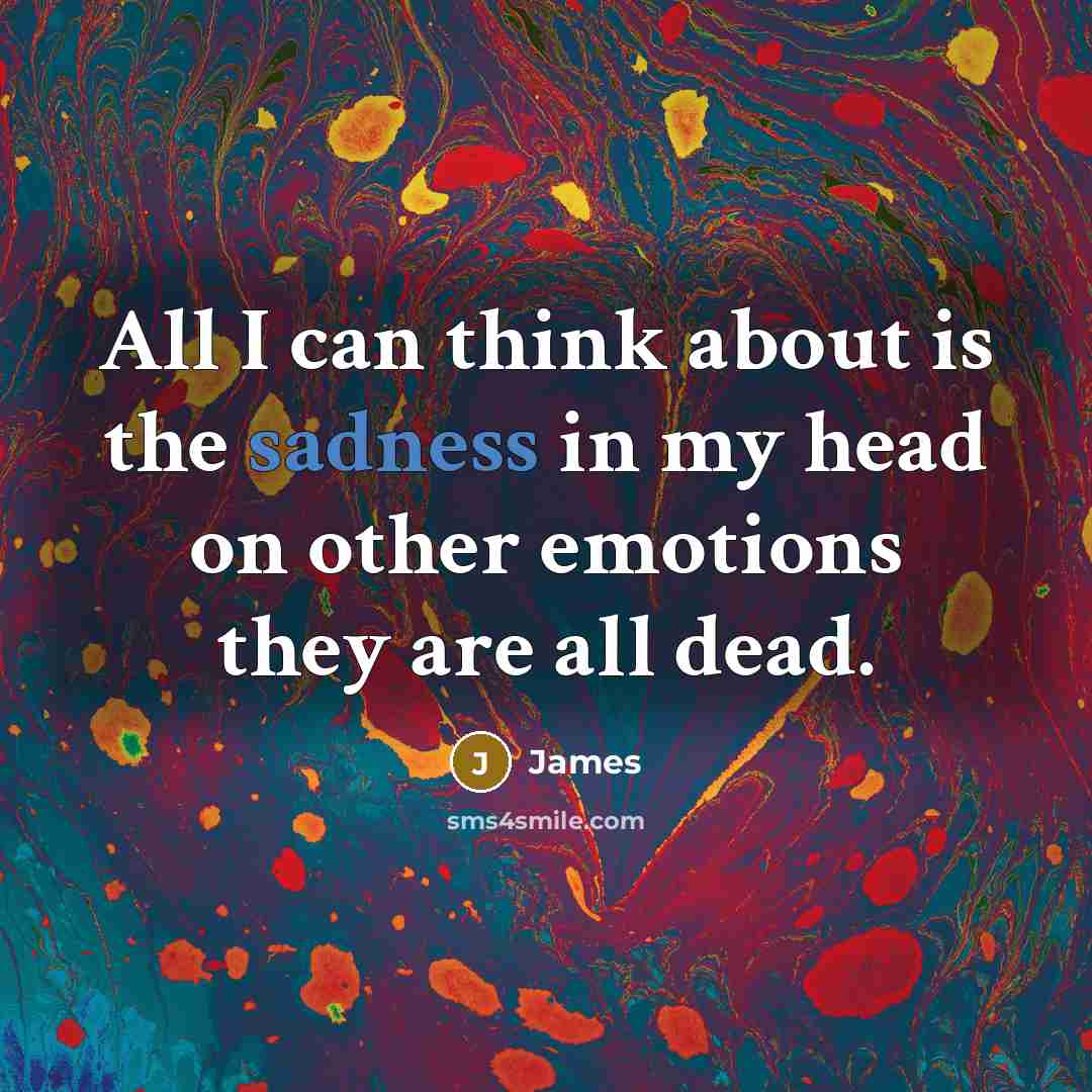 “All I can think about is the sadness in my…” quote by James