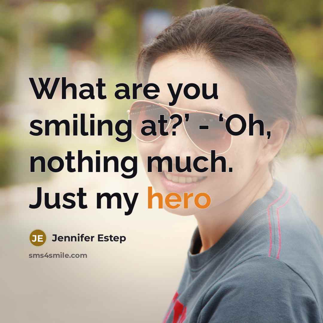“What are you smiling at?’ - ‘Oh, nothing much. Just…” quote by Jennifer Estep
