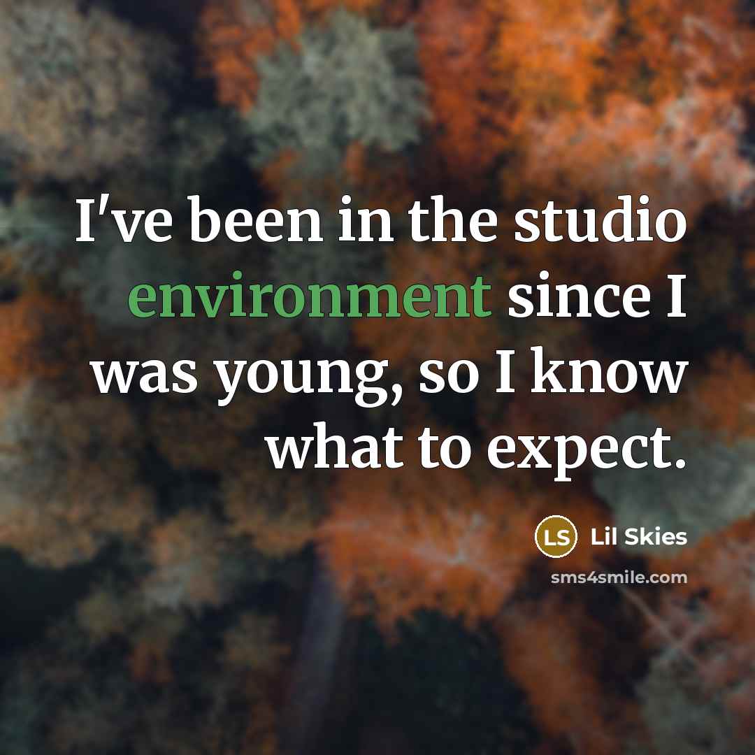 “I've been in the studio environment since I was young,…” quote by Lil Skies