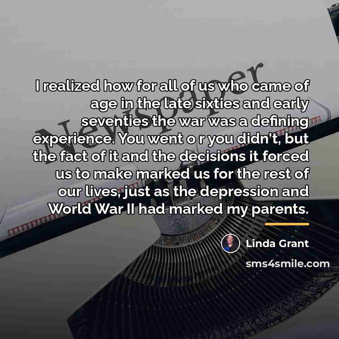 “I realized how for all of us who came of…” quote by Linda Grant