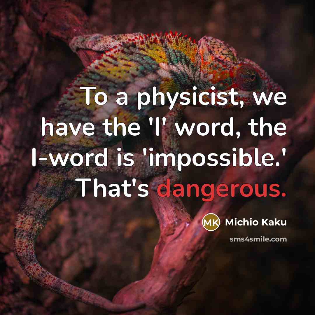 “To a physicist, we have the 'I' word, the I-word…” quote by Michio Kaku