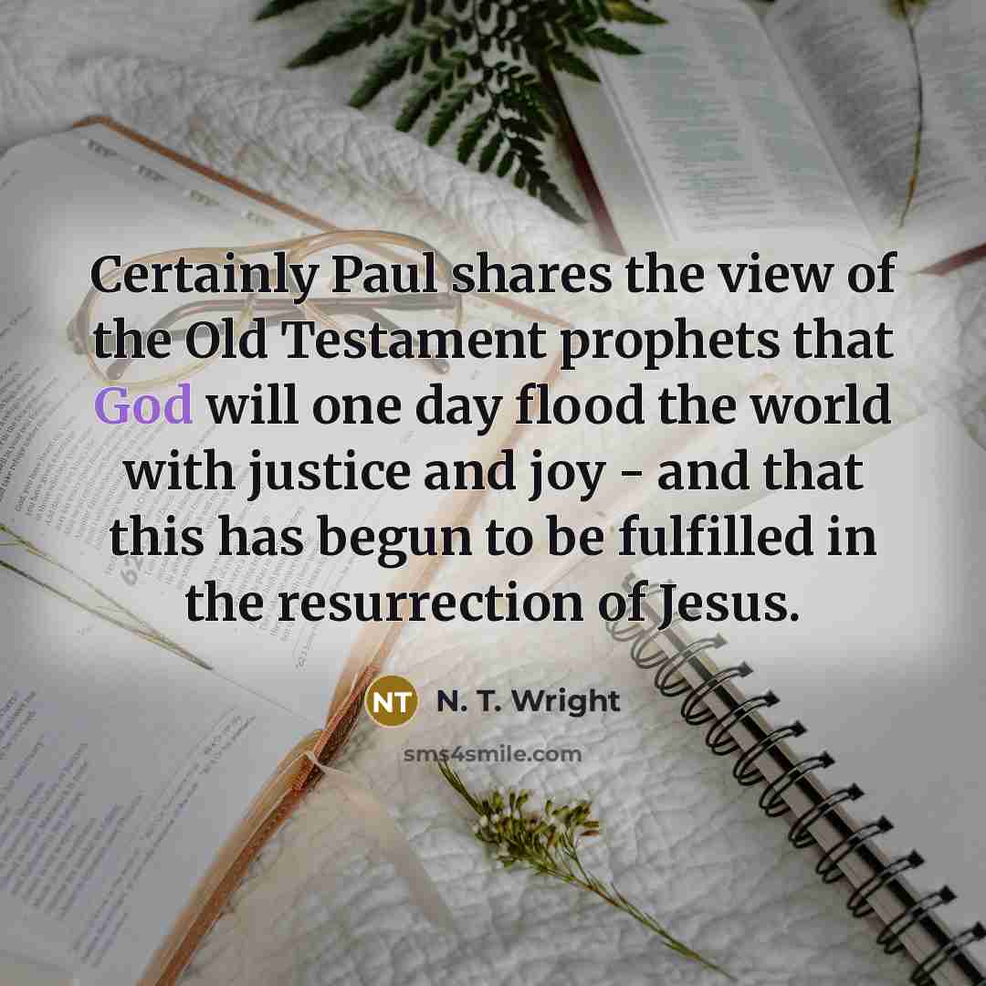 “Certainly Paul shares the view of the Old Testament prophets…” quote by N. T. Wright