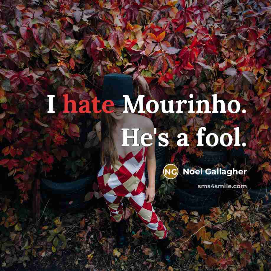 “I hate Mourinho. He's a fool.…” quote by Noel Gallagher