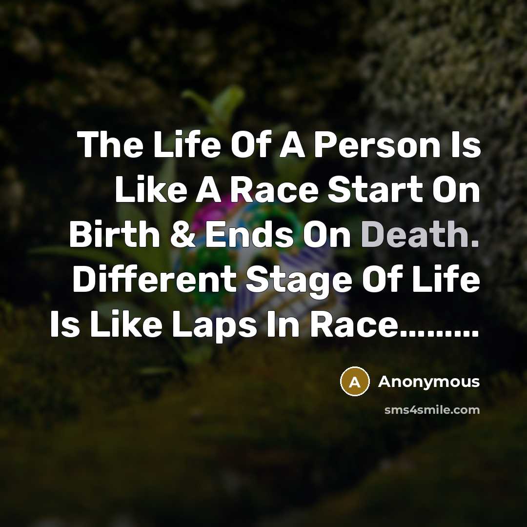 “The Life Of A Person Is Like A Race Start…” quote by Anonymous