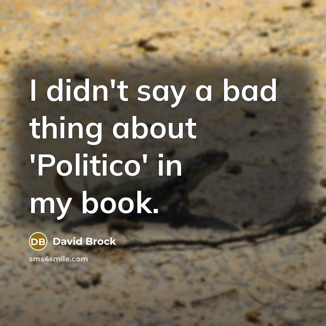 “I didn't say a bad thing about 'Politico' in my…” quote by David Brock