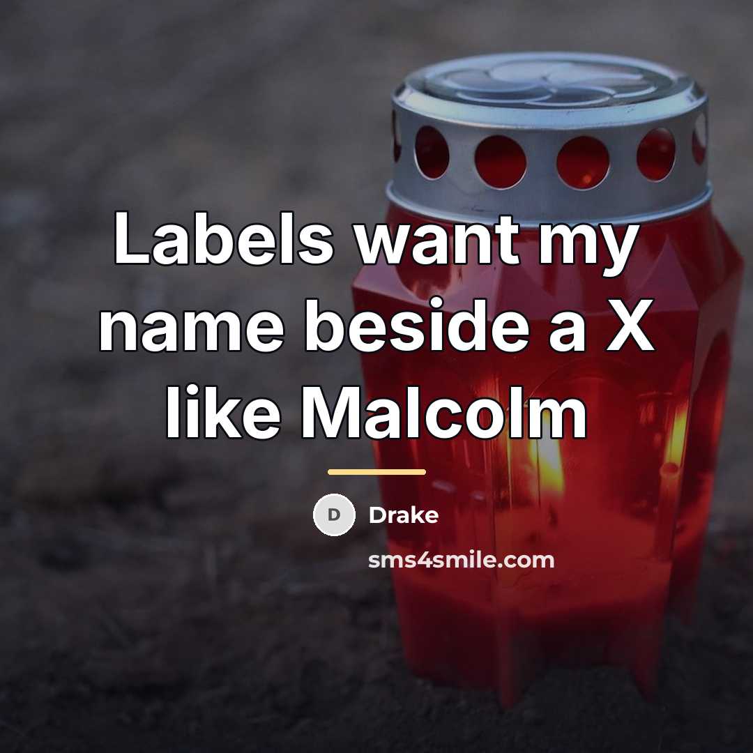 “Labels want my name beside a X like Malcolm…” quote by Drake