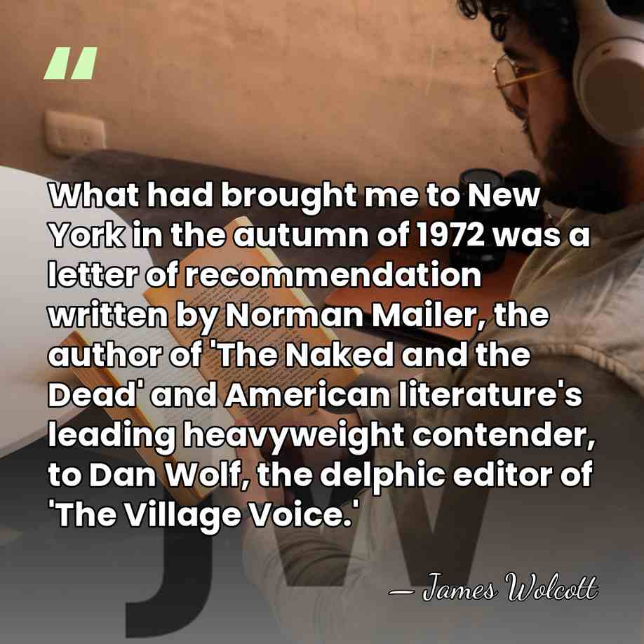What had brought me to New York in the autumn of 1972&hellip; - James Wolcott