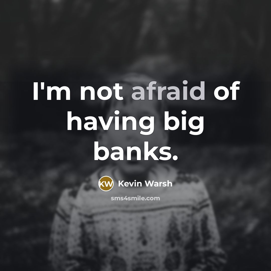 “I'm not afraid of having big banks.…” quote by Kevin Warsh