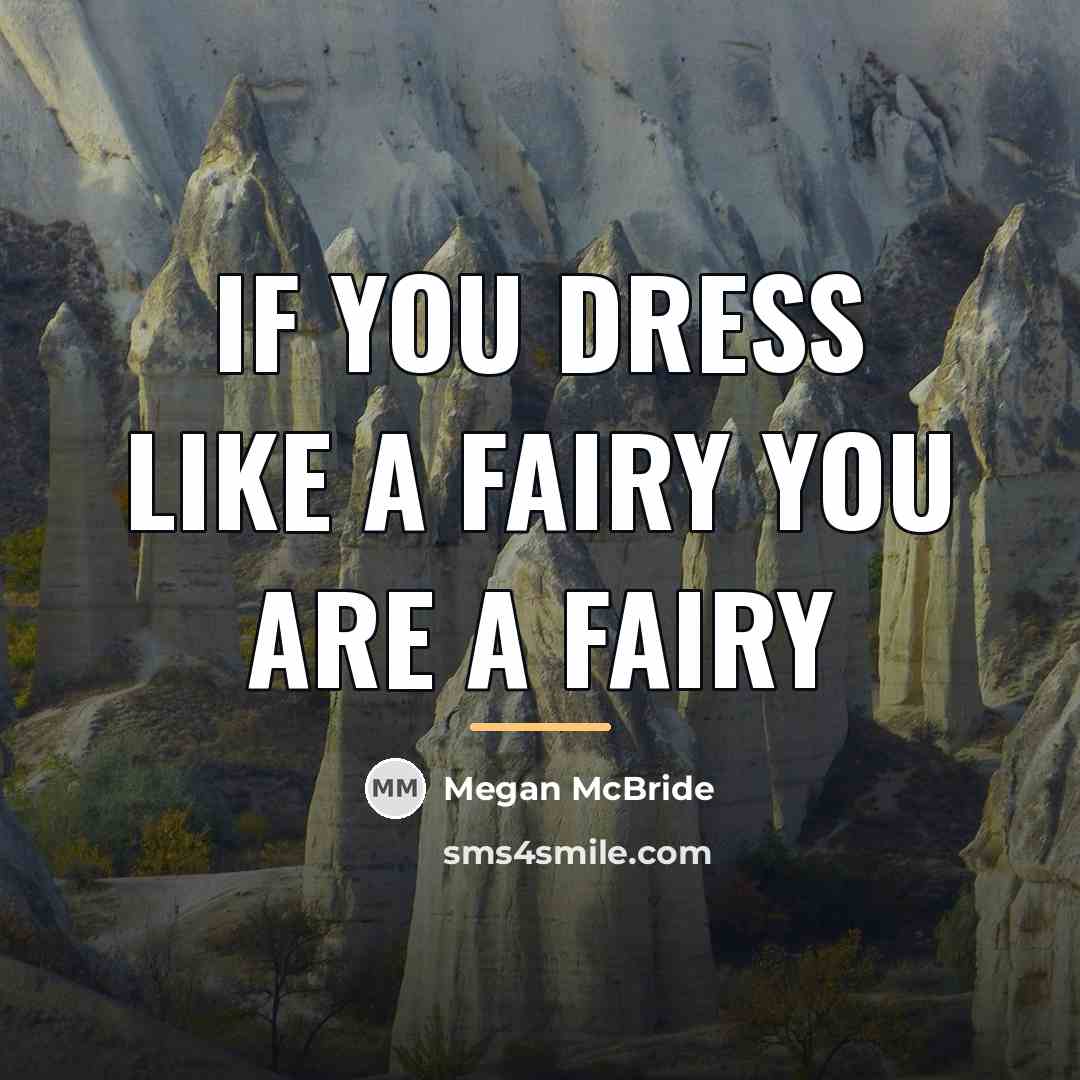 “If you dress like a fairy you are a fairy…” quote by Megan McBride