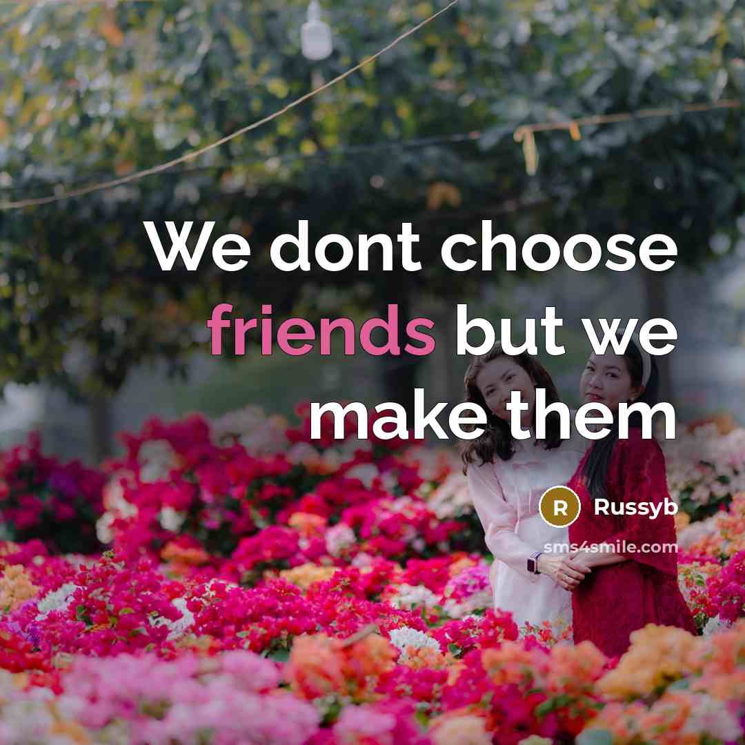 “We dont choose friends but we make them” quote by Russyb