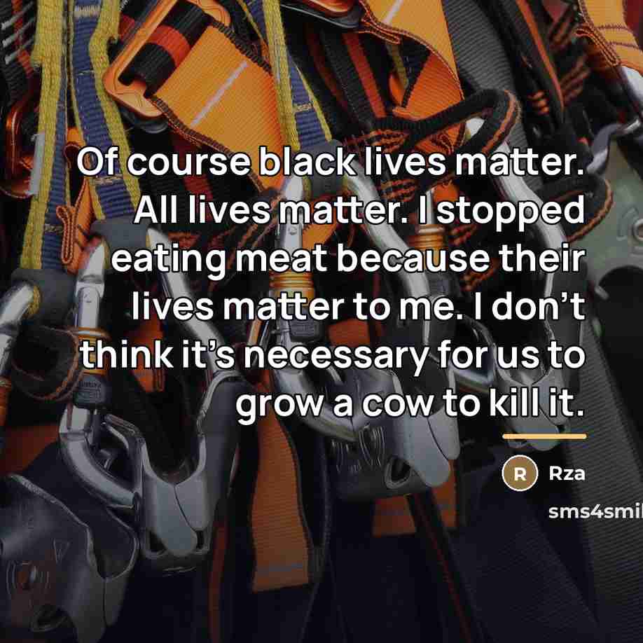 “Of course black lives matter. All lives matter. I stopped…” quote by Rza