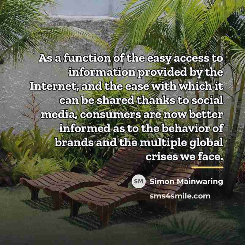 “As a function of the easy access to information provided…” quote by Simon Mainwaring