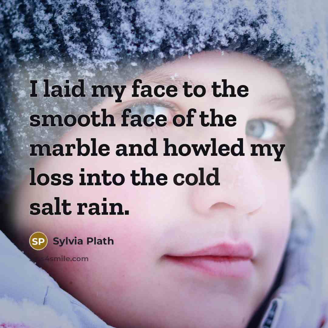“I laid my face to the smooth face of the…” quote by Sylvia Plath