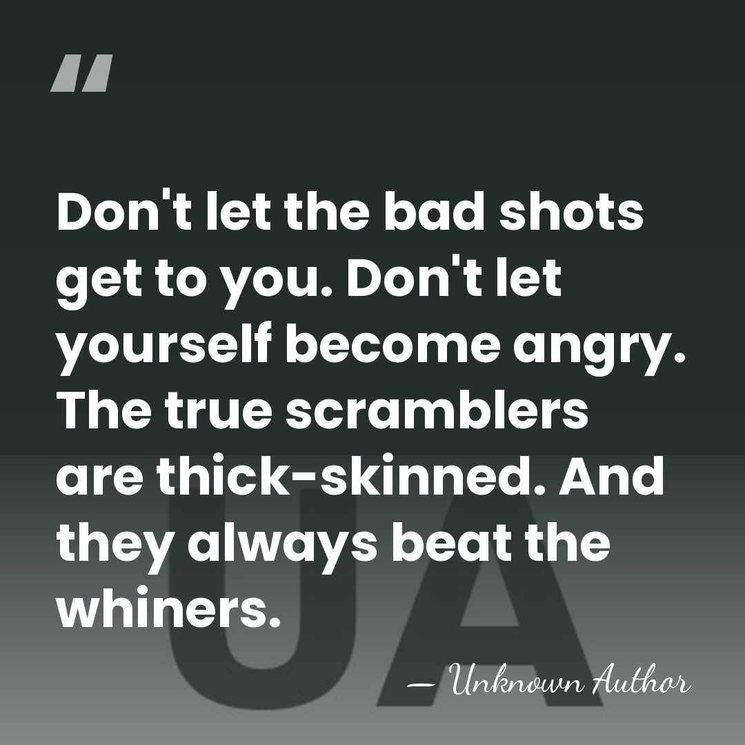 Don't let the bad shots get to you. Don't let yourself become&hellip; - Unknown Author