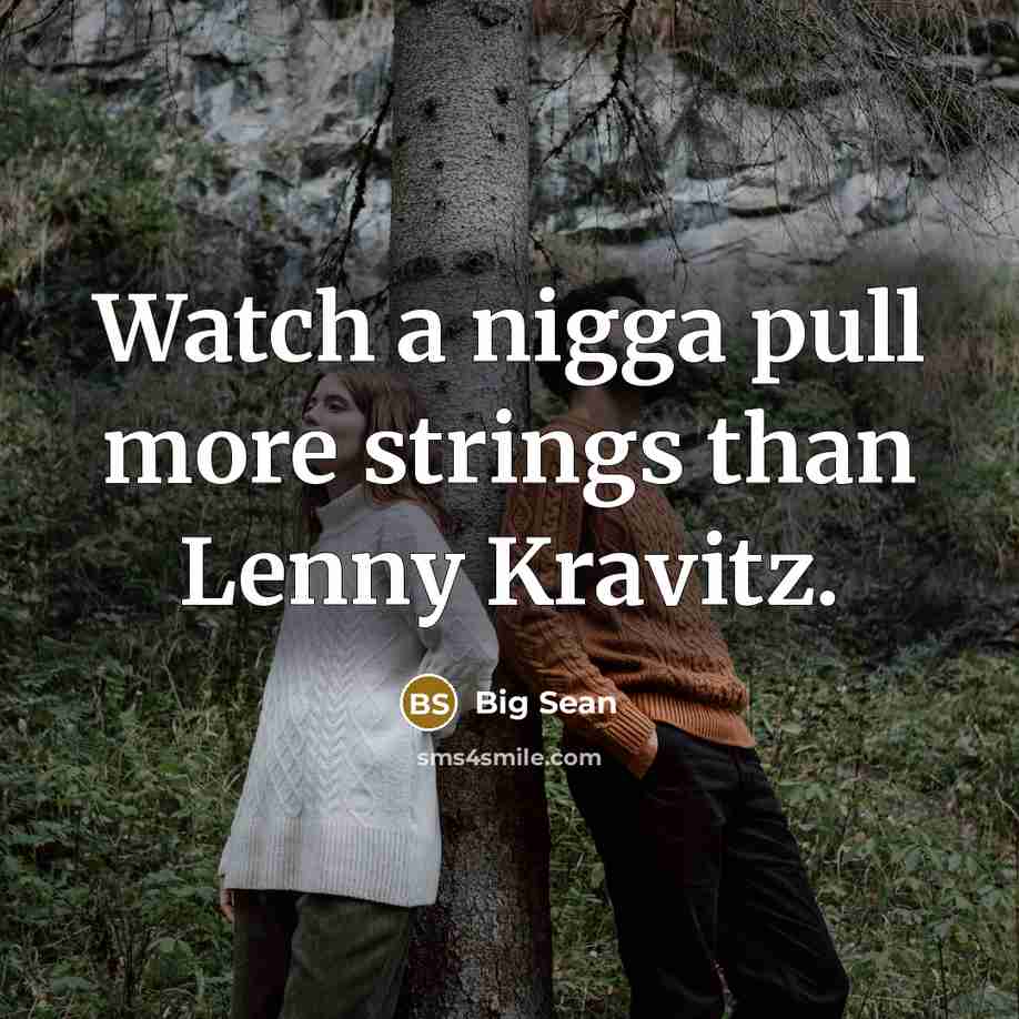 “Watch a nigga pull more strings than Lenny Kravitz.” quote by Big Sean