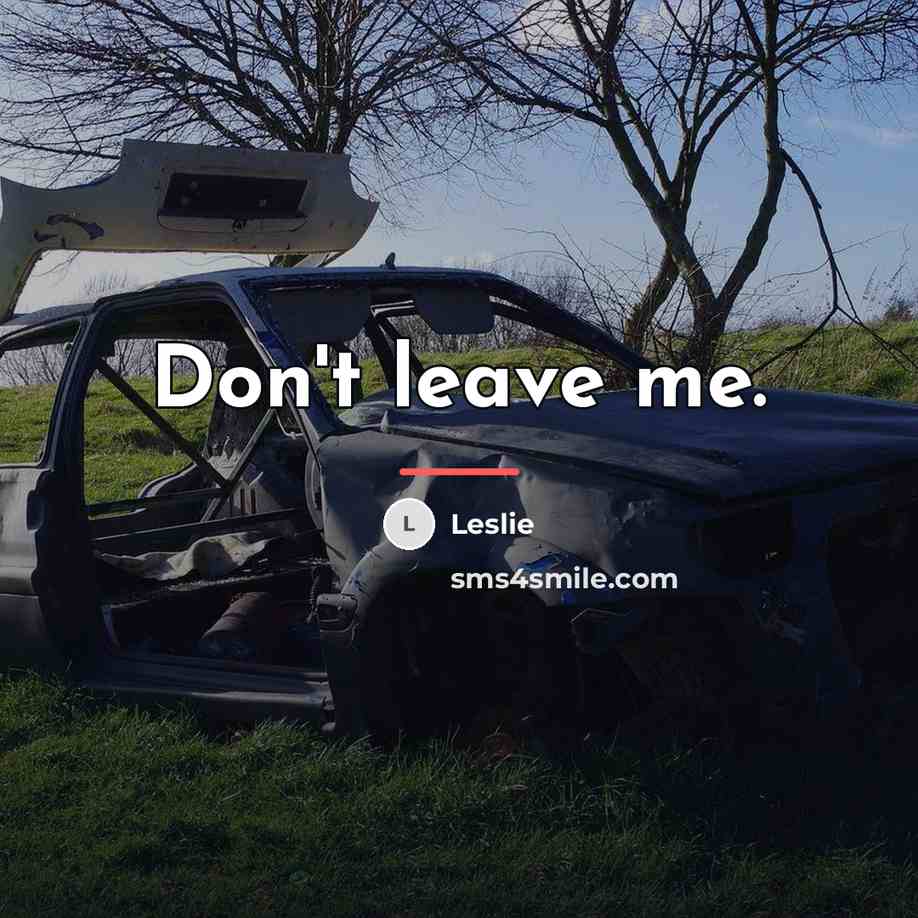 “Don't leave me.…” quote by Leslie