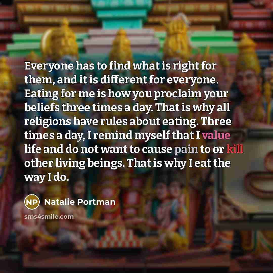 “Everyone has to find what is right for them, and…” quote by Natalie Portman