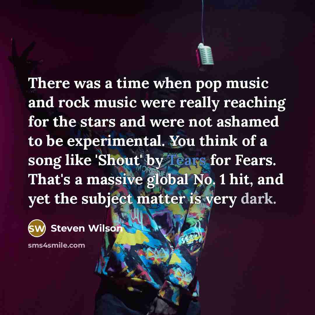 “There was a time when pop music and rock music…” quote by Steven Wilson