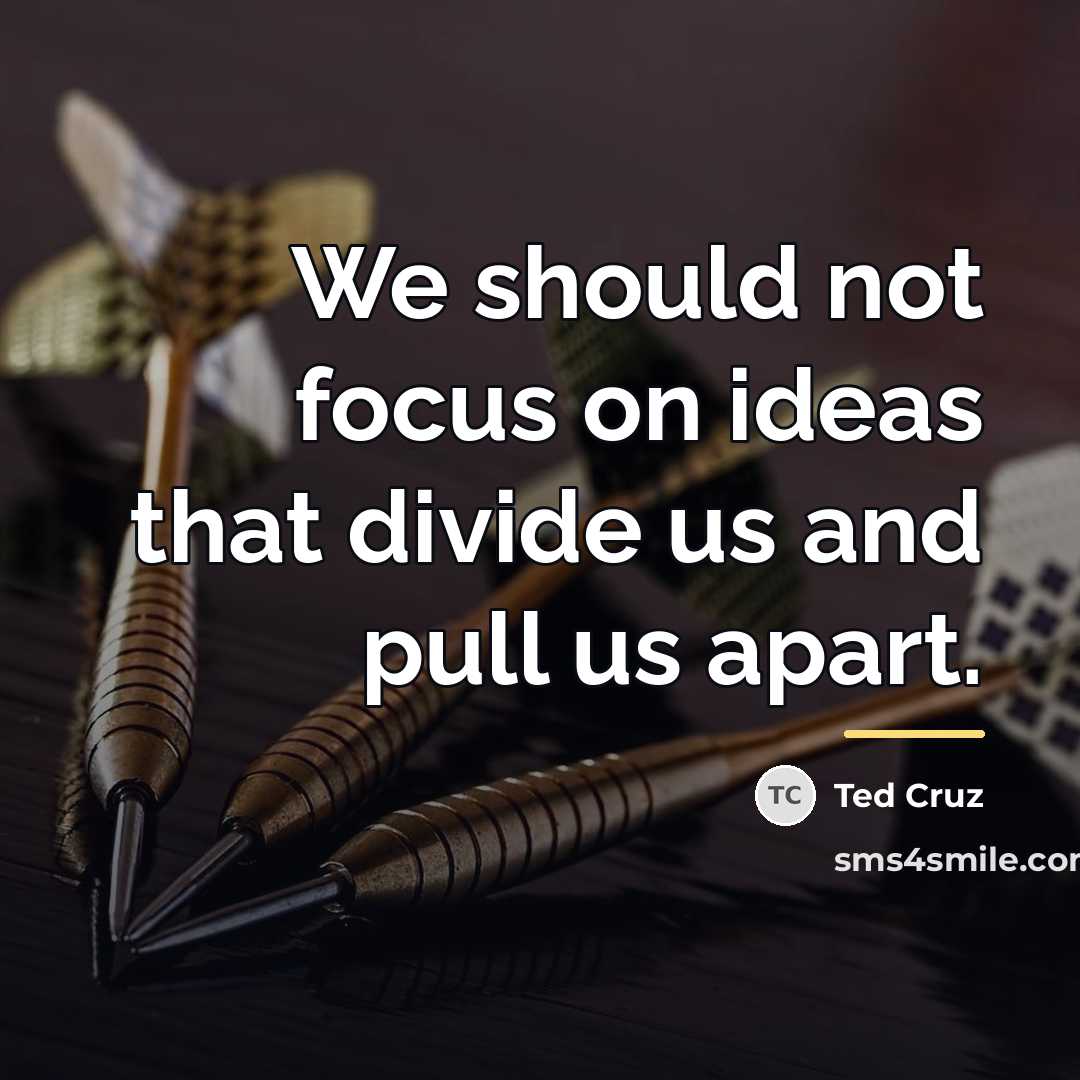 “We should not focus on ideas that divide us and…” quote by Ted Cruz
