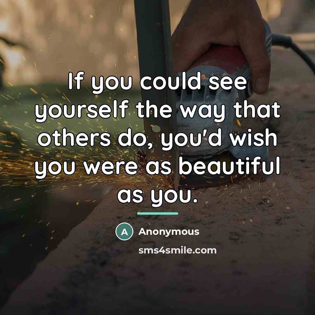 “If you could see yourself the way that others do,…” quote by Anonymous