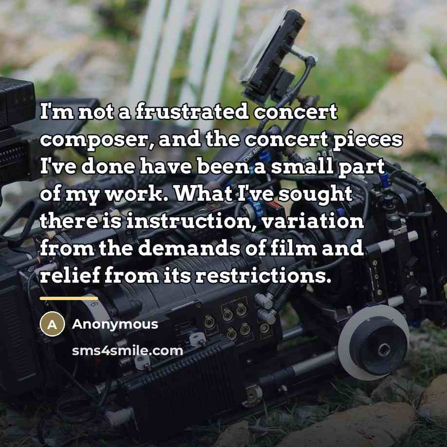 “I'm not a frustrated concert composer, and the concert pieces…” quote by Anonymous
