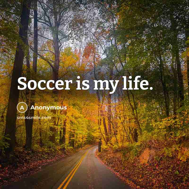 “Soccer is my life.” quote by Anonymous