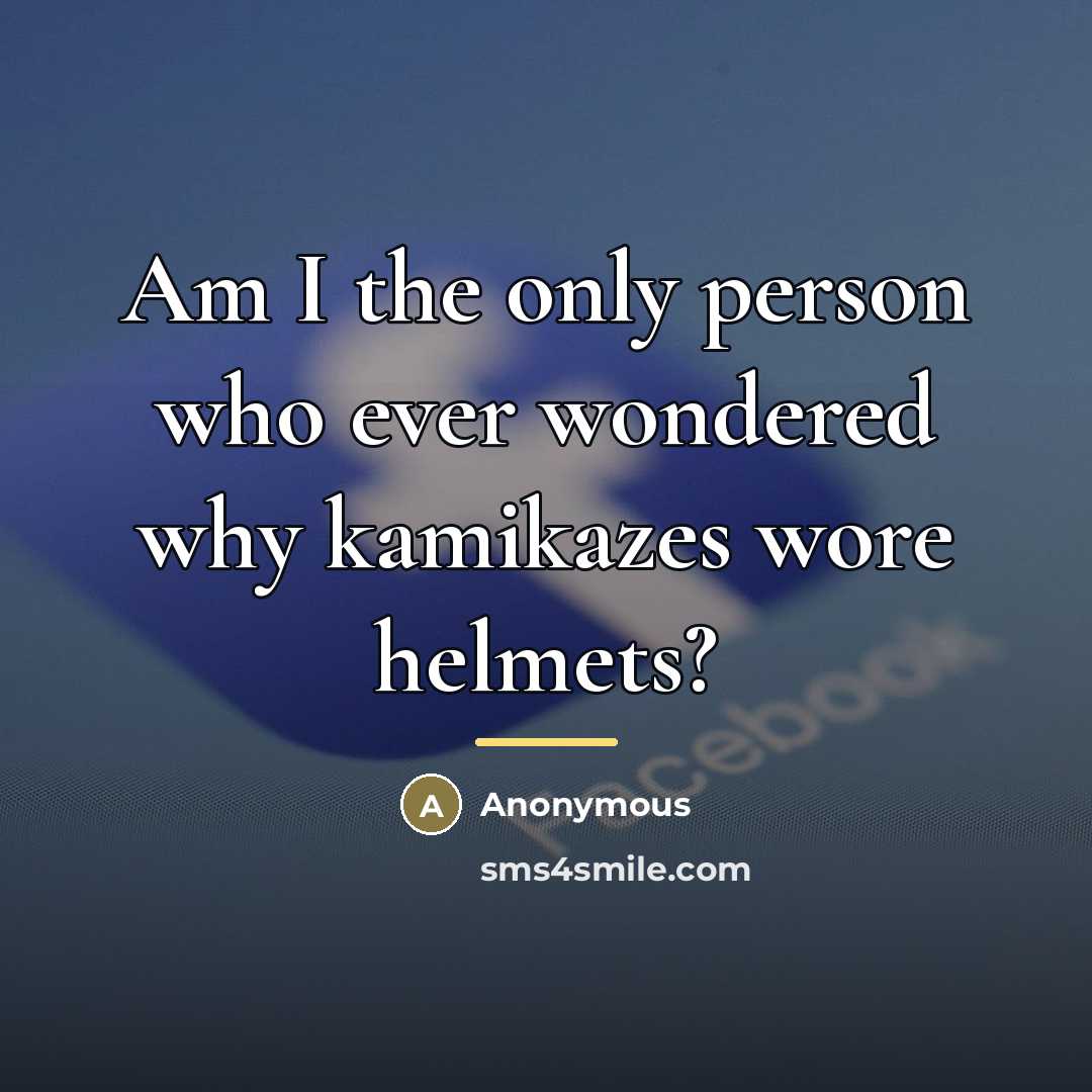 “Am I the only person who ever wondered why kamikazes…” quote by Anonymous