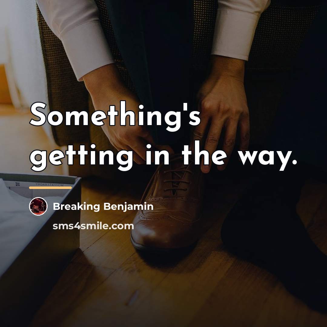 “Something's getting in the way.…” quote by Breaking Benjamin