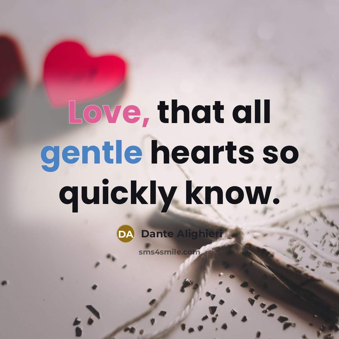 “Love, that all gentle hearts so quickly know.…” quote by Dante Alighieri
