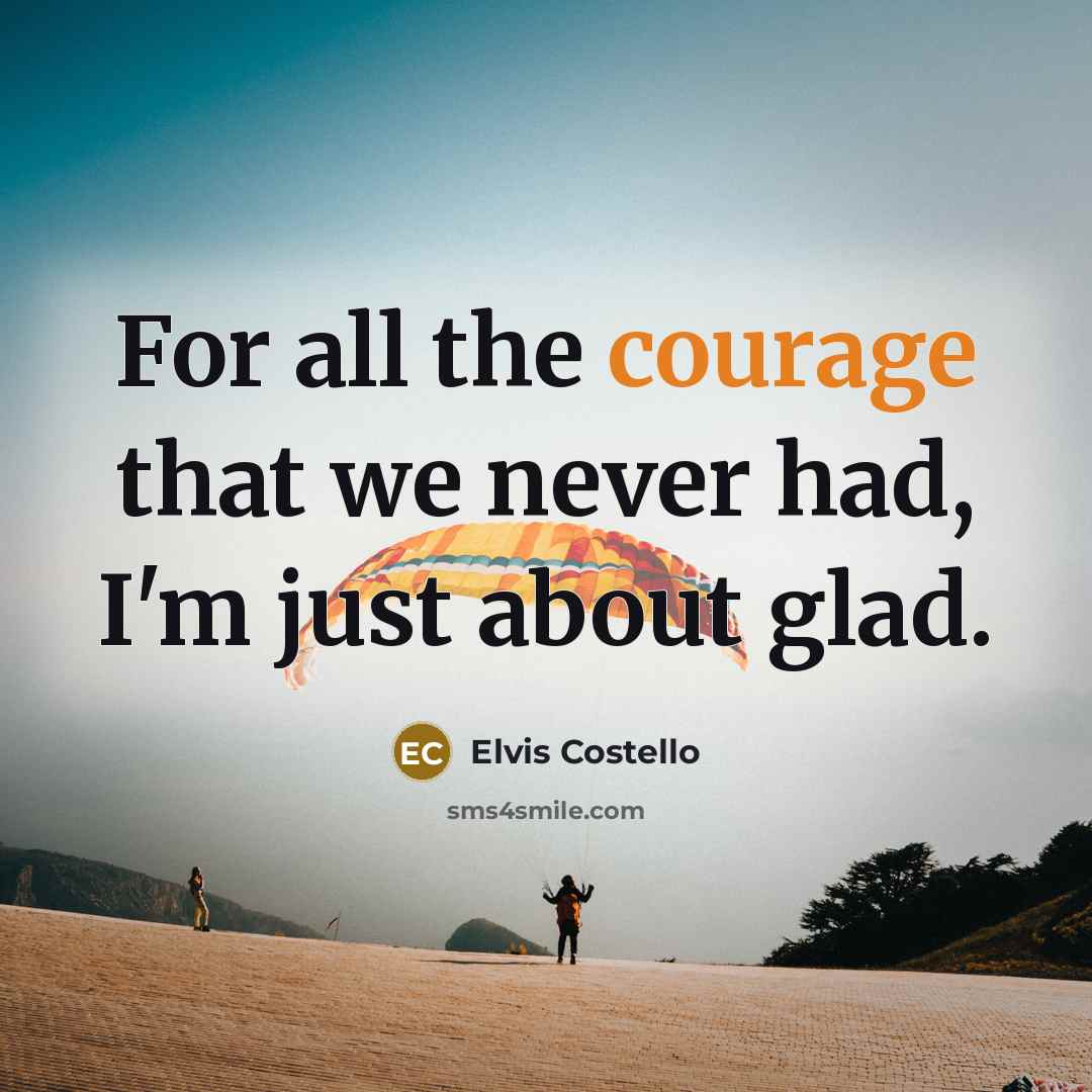 “For all the courage that we never had, I'm just…” quote by Elvis Costello