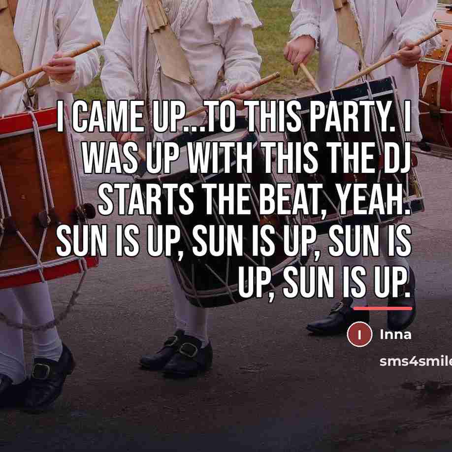 “I came up...to this party. I was up with this…” quote by Inna