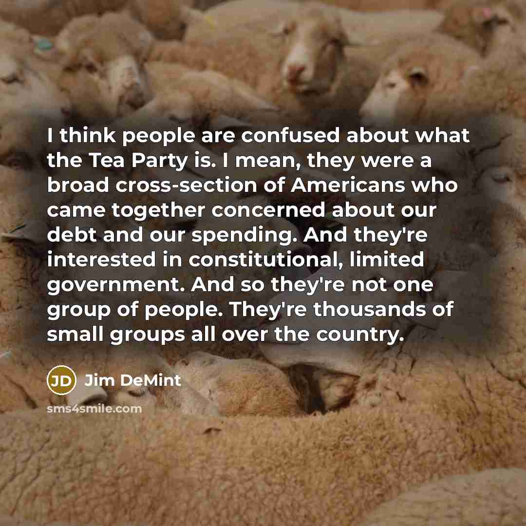 “I think people are confused about what the Tea Party…” quote by Jim DeMint