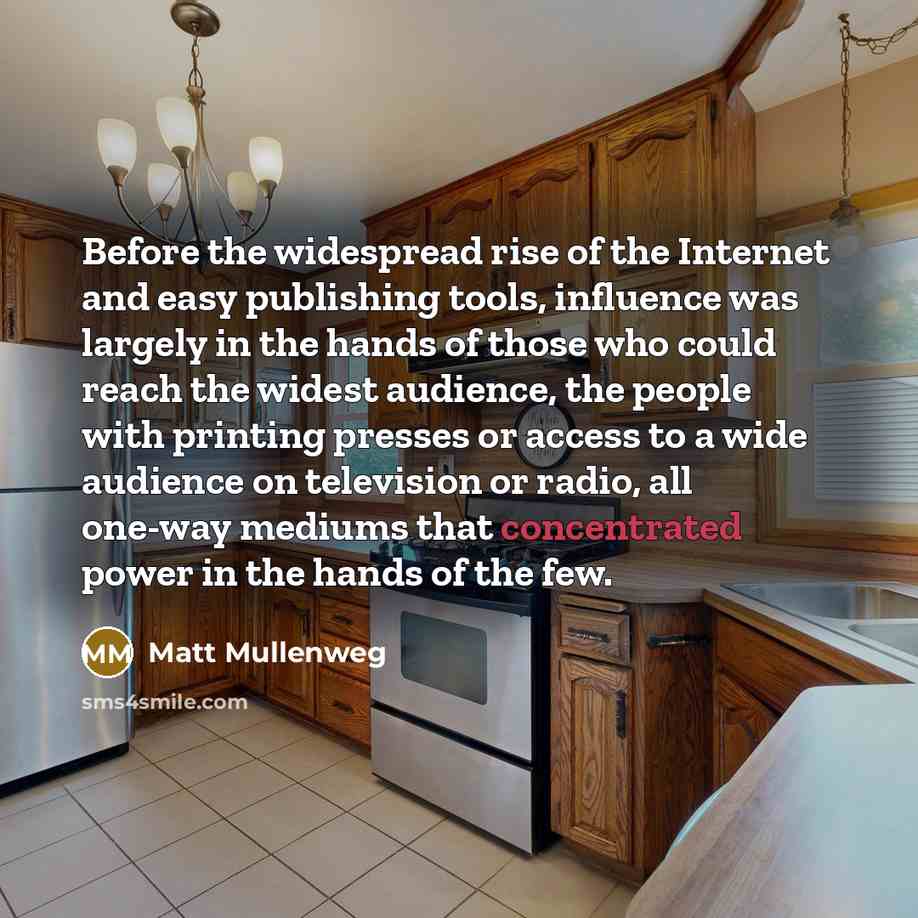 “Before the widespread rise of the Internet and easy publishing…” quote by Matt Mullenweg