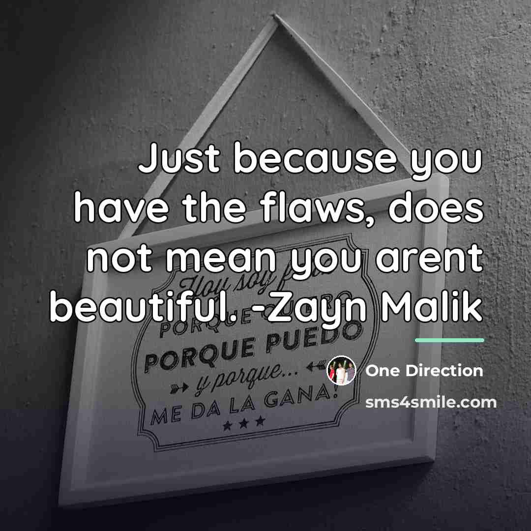 “Just because you have the flaws, does not mean you…” quote by One Direction