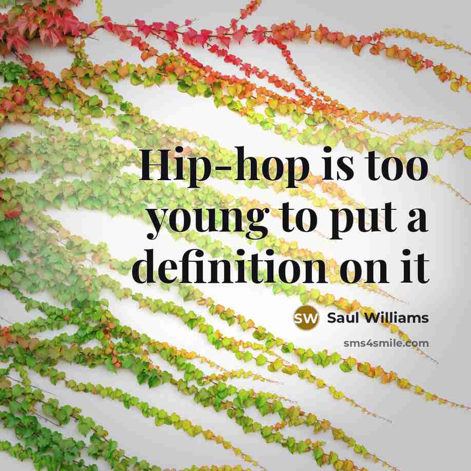 “Hip-hop is too young to put a definition on it…” quote by Saul Williams