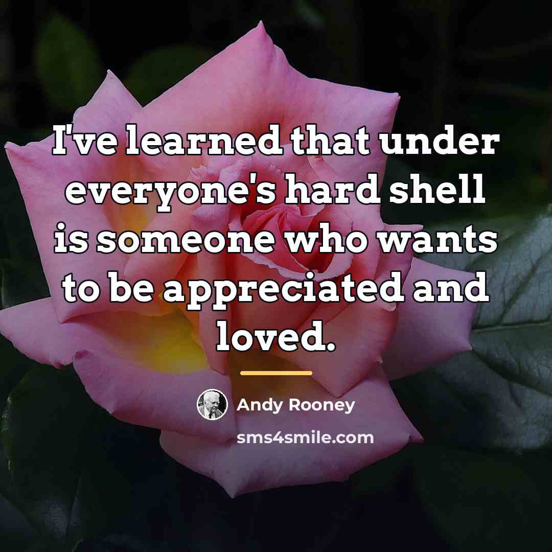 “I've learned that under everyone's hard shell is someone who…” quote by Andy Rooney