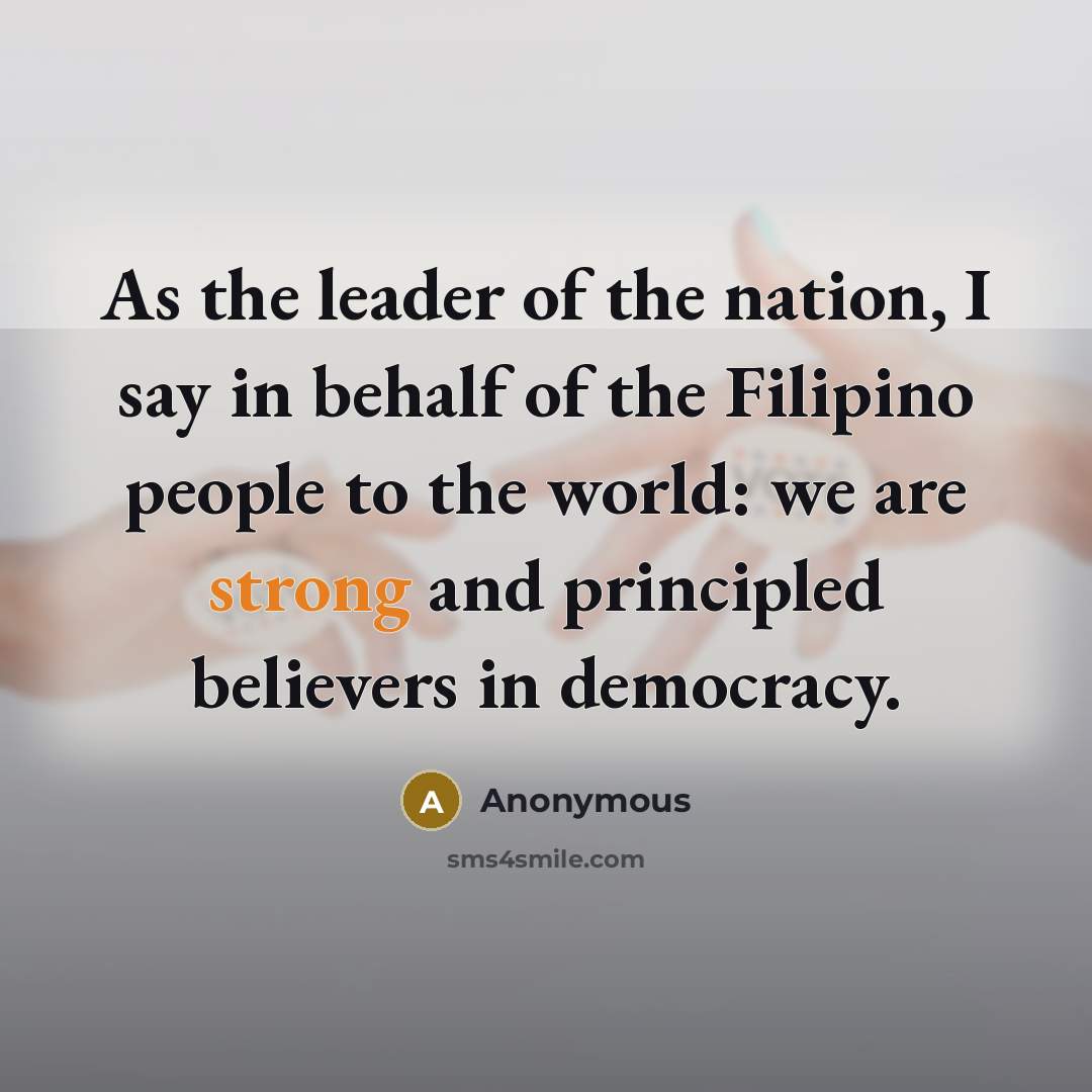 “As the leader of the nation, I say in behalf…” quote by Anonymous