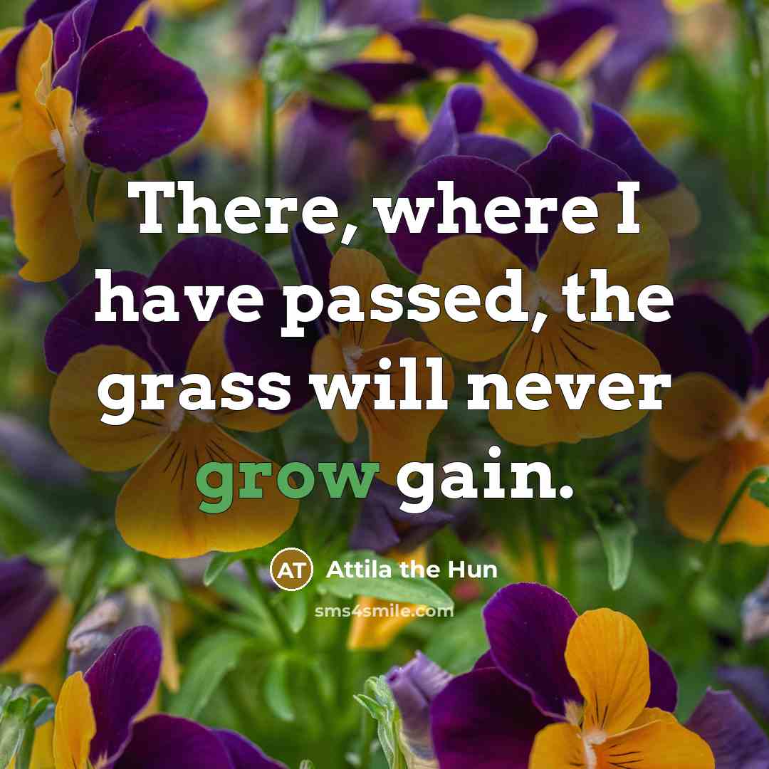 “There, where I have passed, the grass will never grow…” quote by Attila the Hun
